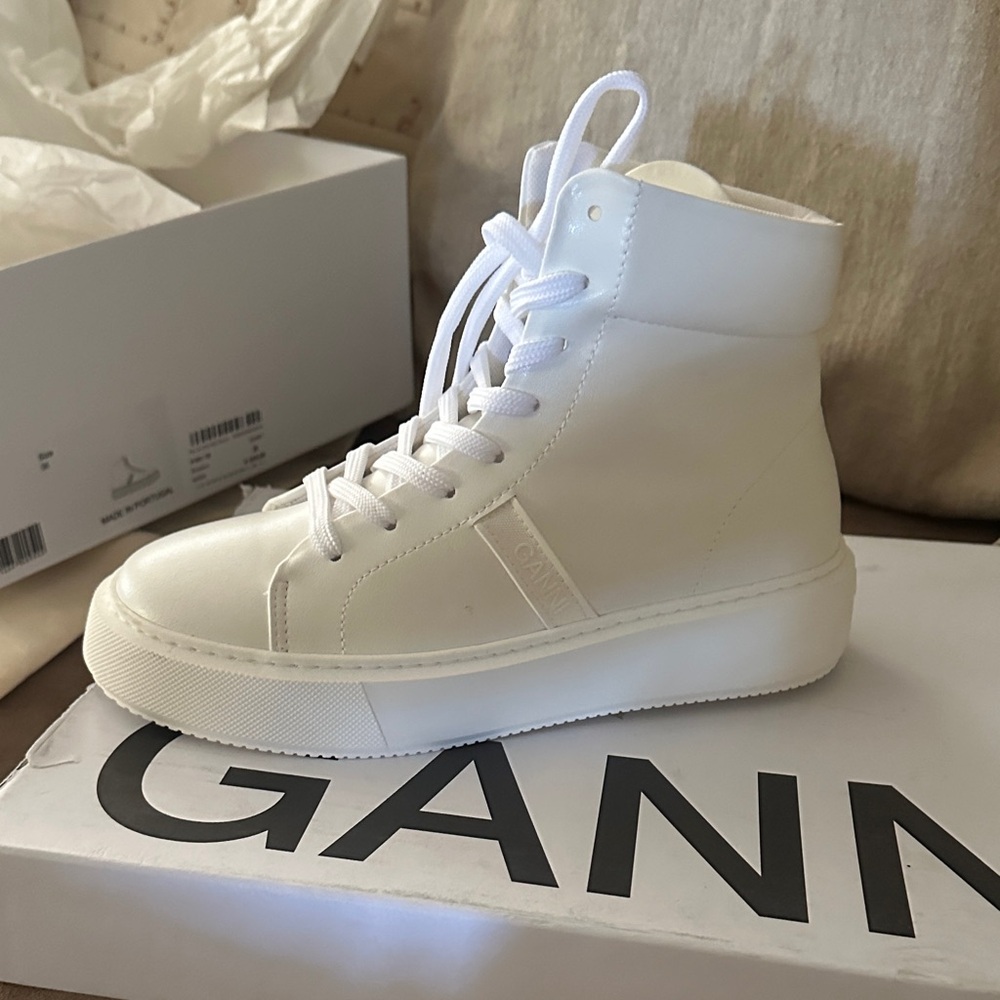 Ganni White High-Top Sneakers